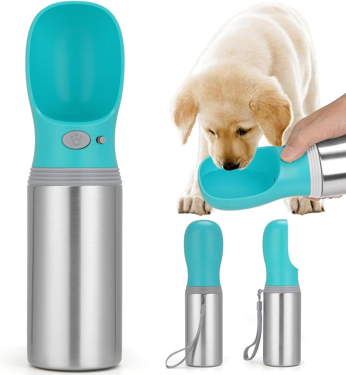 Ulisem - Honden Drinkfles – Draagbare Lekvrije Dog Water Bottle – Met Ingebouwde Drinkbak – Voor Wandelen, Reizen & Outdoor Gebruik