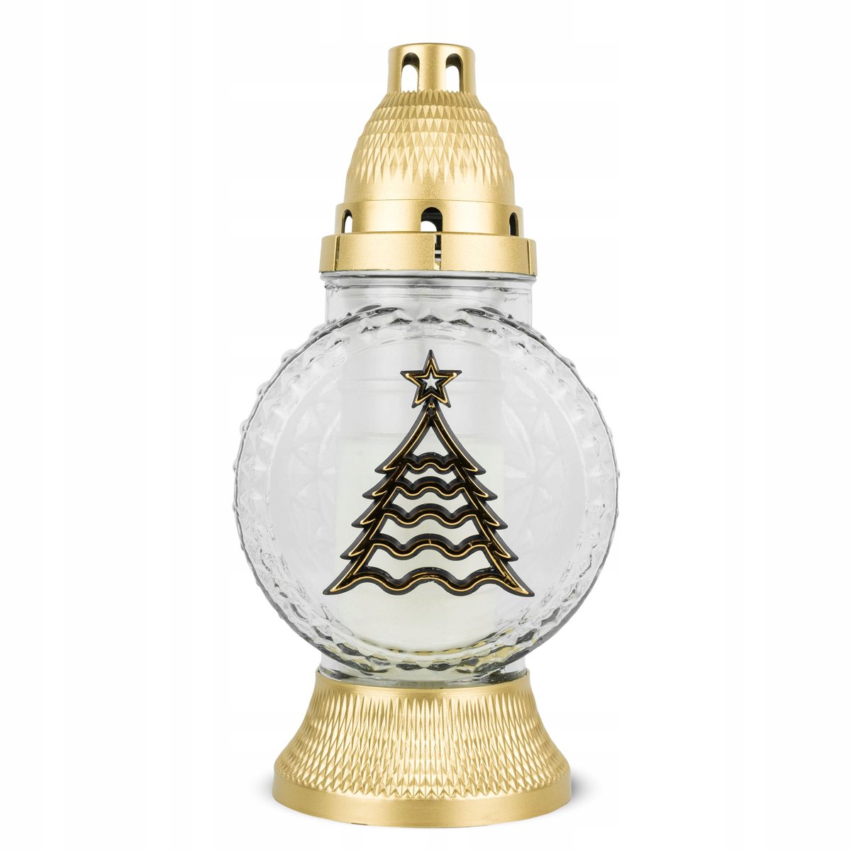 Kerstboom Znicz 25 cm Goud - Decoratieve Graflicht met Brandstof