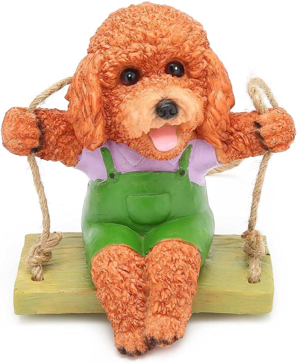 Dieren schommel decoratie - Hanger beeldje - Tuin verfraaien - Handgemaakt hars design - 20 x 19 x 16 cm