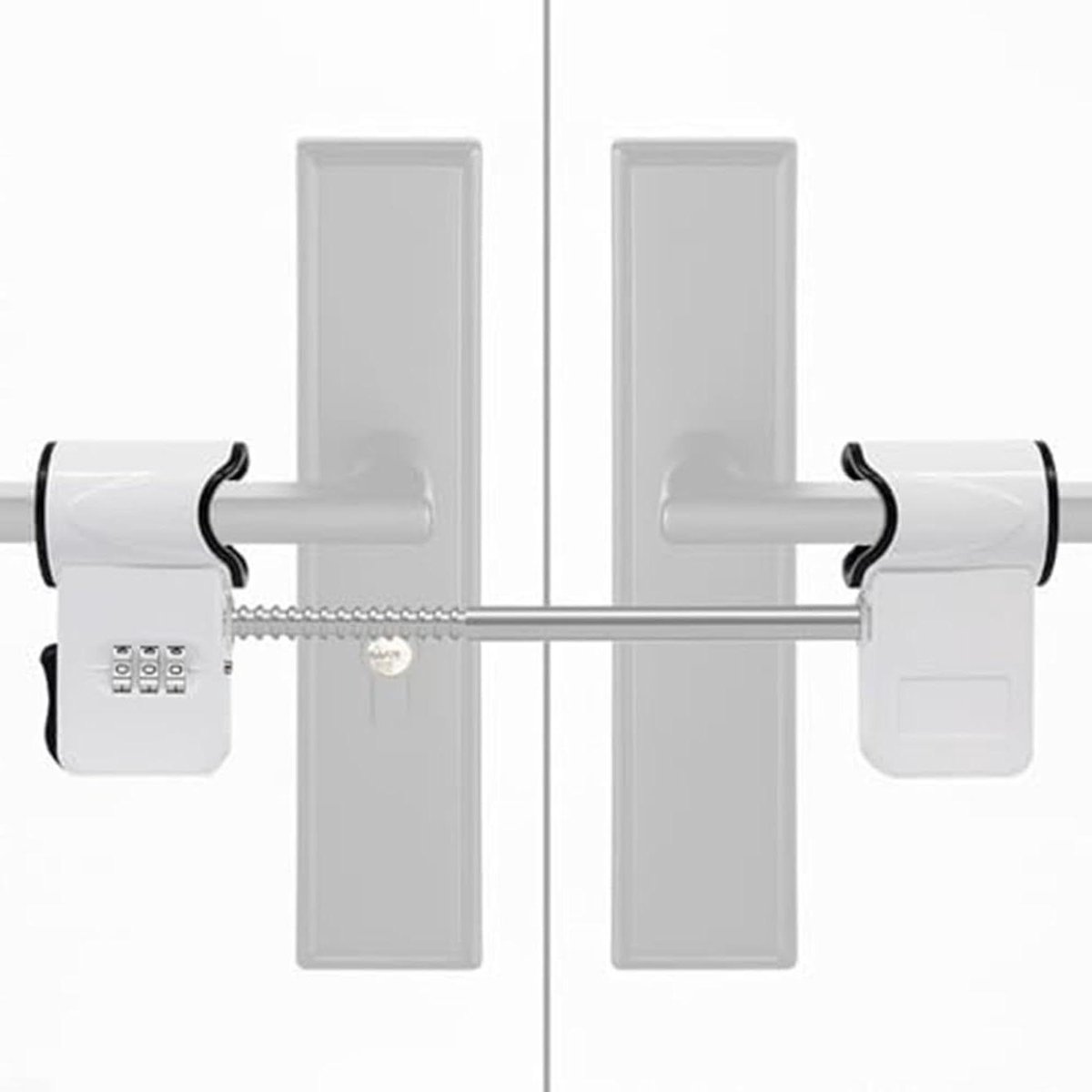 Combinatie Deurslot - Veiligheidsgrendel - Extra Beveiliging - Installatie Zonder Boren - 27 x 10 x 4 cm - Zilverkleurig
