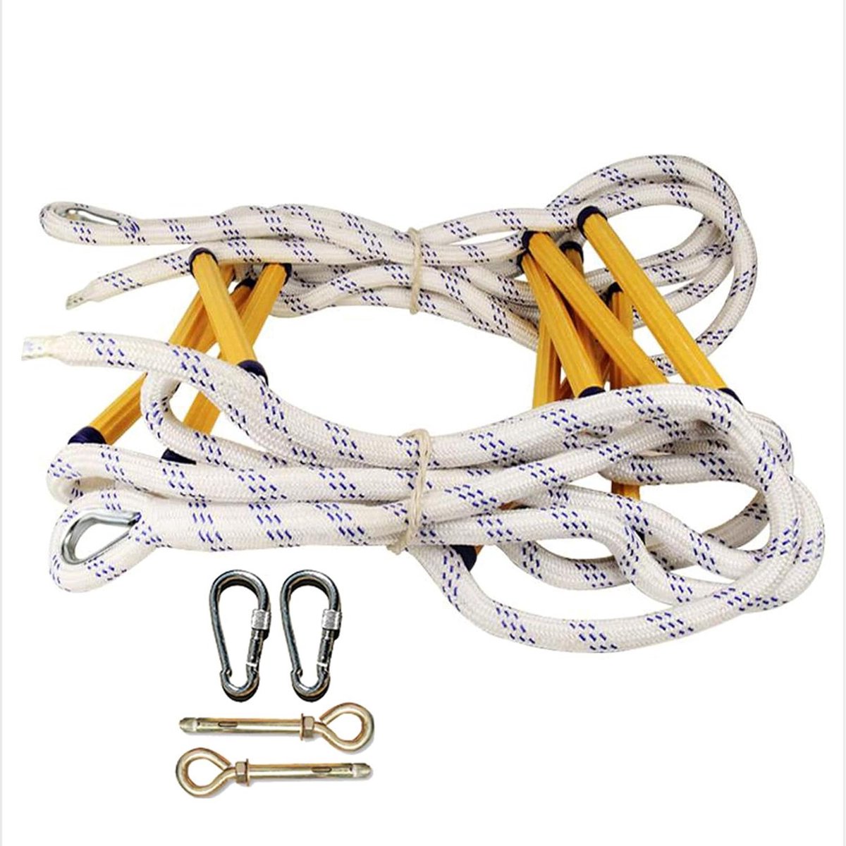 Touwladder - Veiligheidsladder Noodladder - Snelle Ontsnapping - Antislip Hars Treden - 7 Meter - Zwart