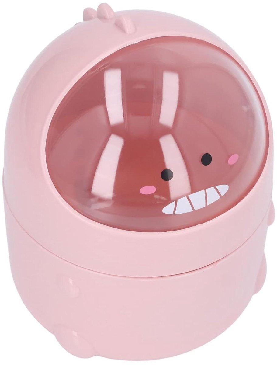 Desktop Prullenbak - Mini Afvalbak - Bureau Opruimen - Baby Dinosaurus Design - 2400 Kubieke cm - Roze