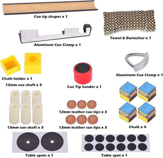 Biljart Keu Reparatie Set - Pool Keu Onderhoud - Keu Reparen - Compleet Gereedschap — afbeelding 5