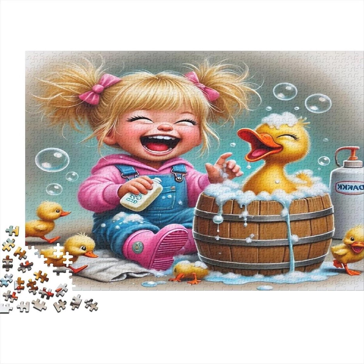 Badpuzzel Meisje - Volwassen Puzzel - Ontspanning Thuis - Duurzaam Materiaal - 1000 Stukjes - Stijl 1