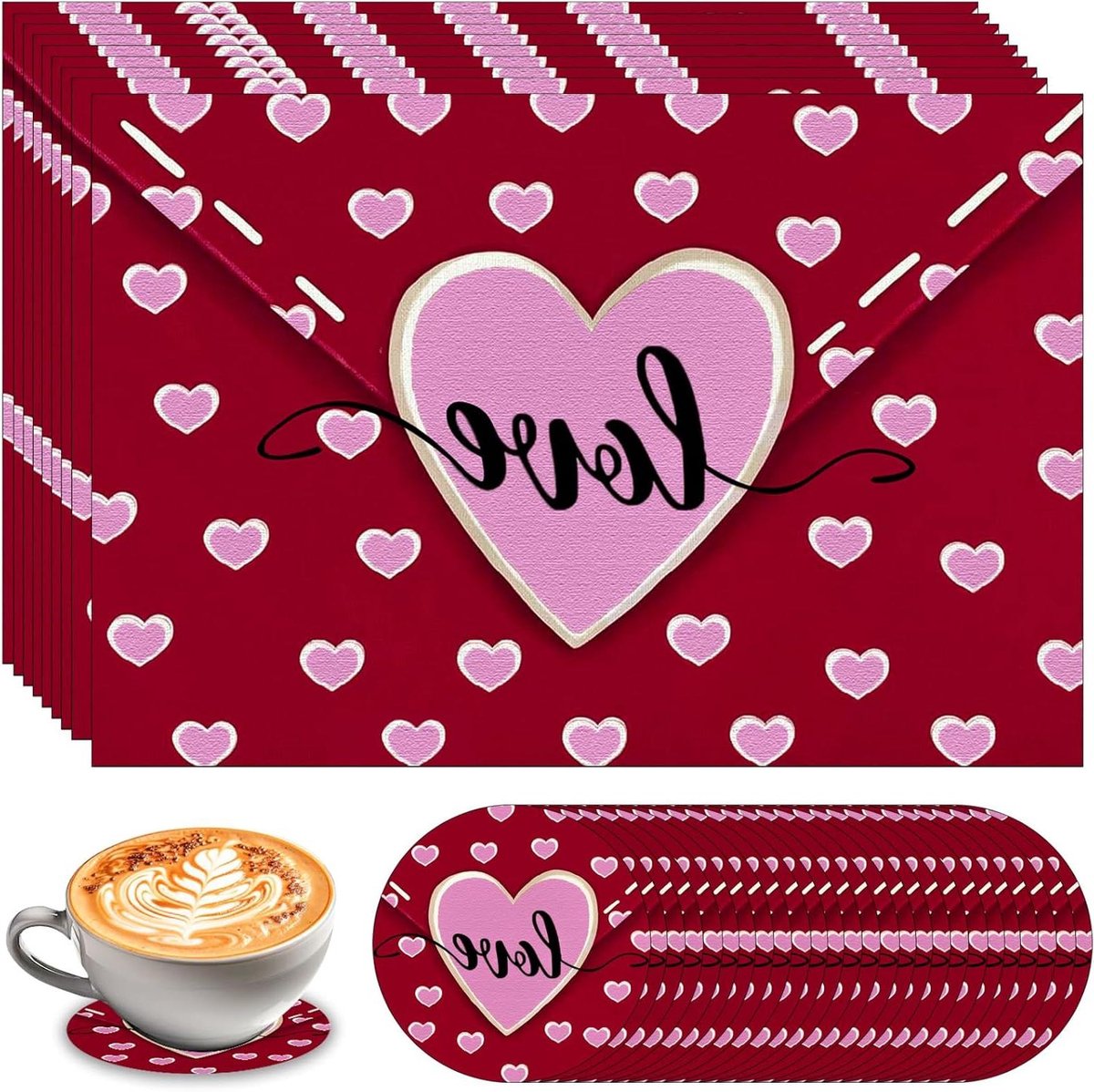 Papieren Placemats - Tafelmatten Onderzetters - Feestelijke Decoratie - Wegwerp Gemak - 50 Stuks - Rood