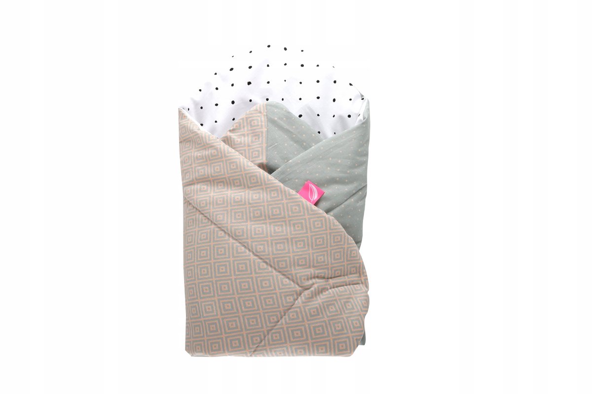 Moederschap Babywikkeldoek met Kokos inleg - Vierkanten Roze