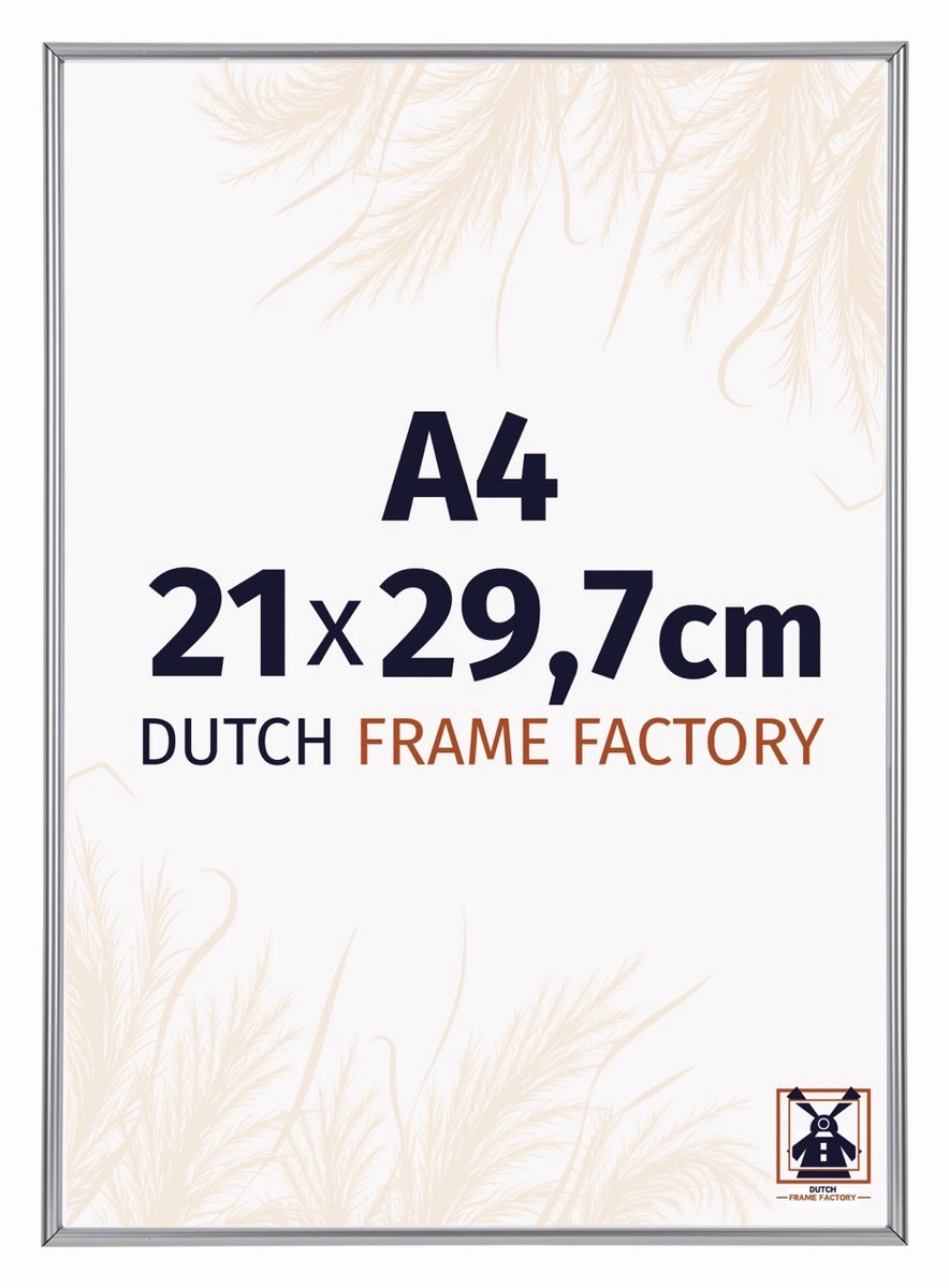 Dutch Frame Factory Fotolijst A4 21x29,7 cm - Kunststof - Zilver Hoogglans - Angers