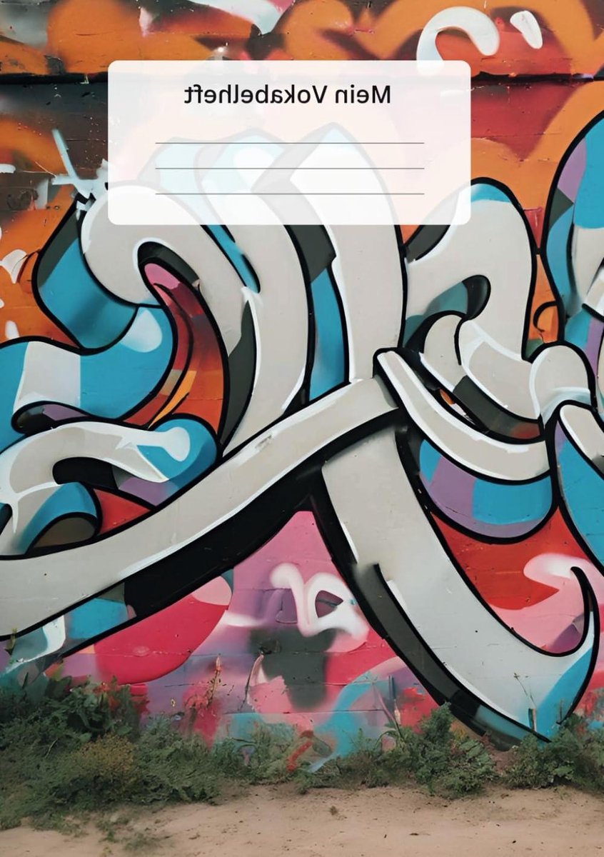 Vokabelheft - Woordenboekje Leren - Vakken Vullen - Grafitti Design - DIN A5 - Meerdere Kleuren