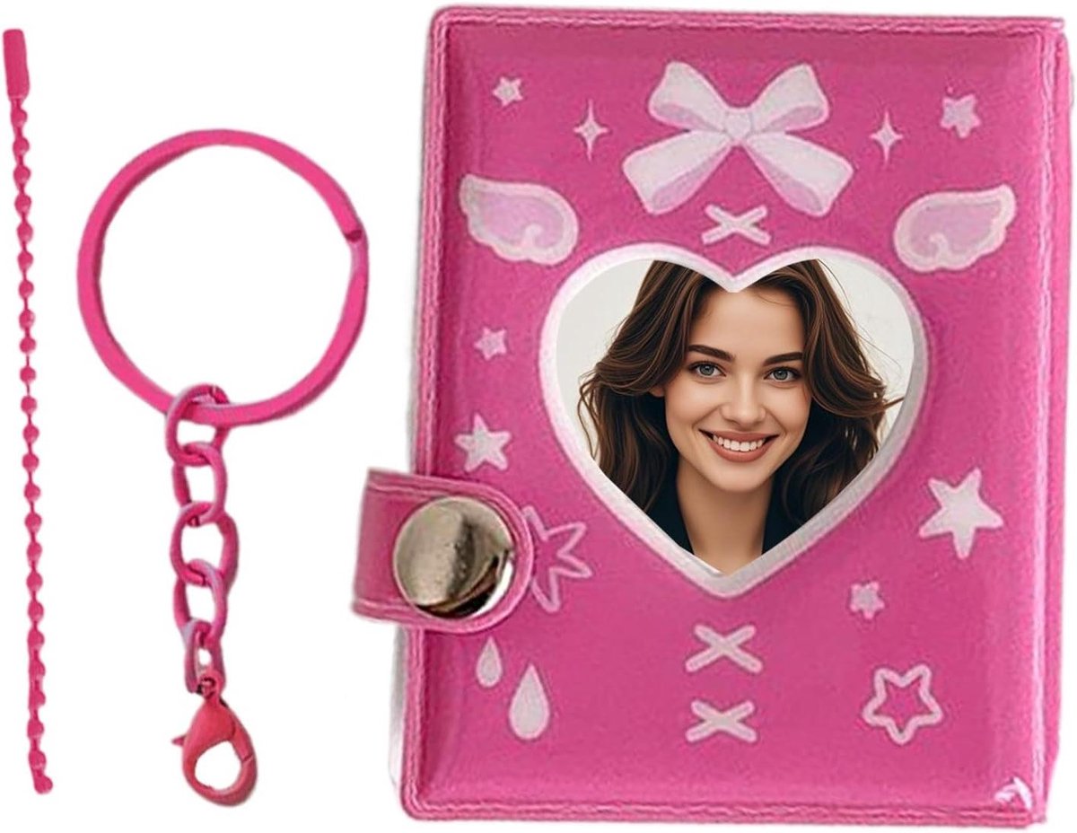 Klein Fotoalbum - Mini Album - Herinneringen Bewaren - Waterdicht PVC - 32 Foto's - Roze