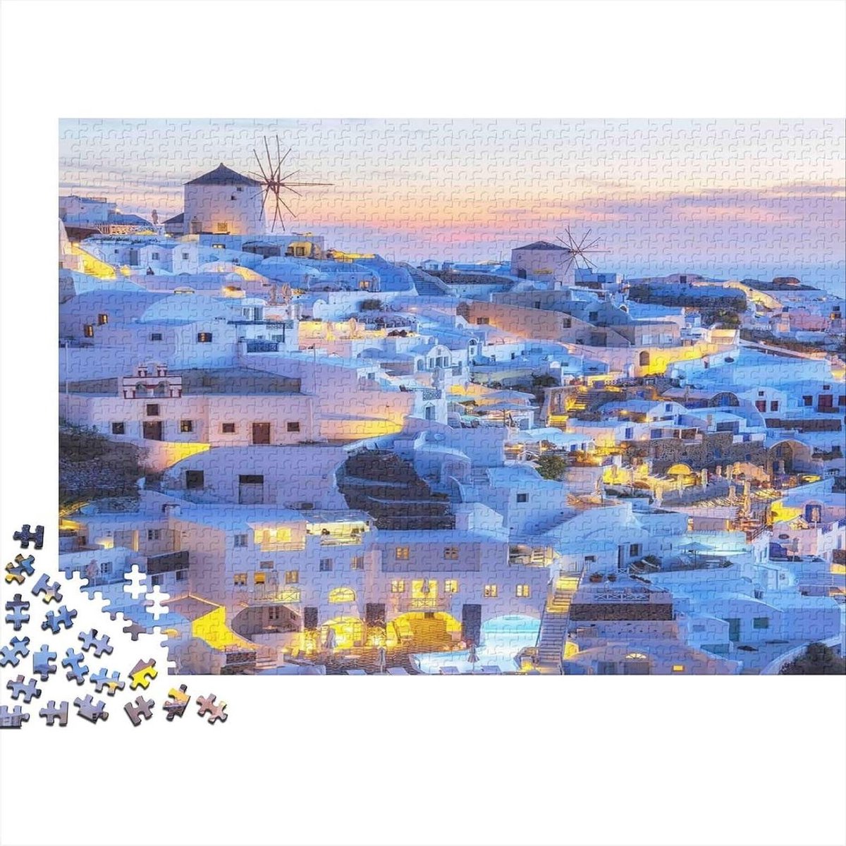 Papieren Puzzel - Legpuzzel - Ontspannend Spel - 1000 Stukjes - 38 x 26 cm - Mediterrane Stijl