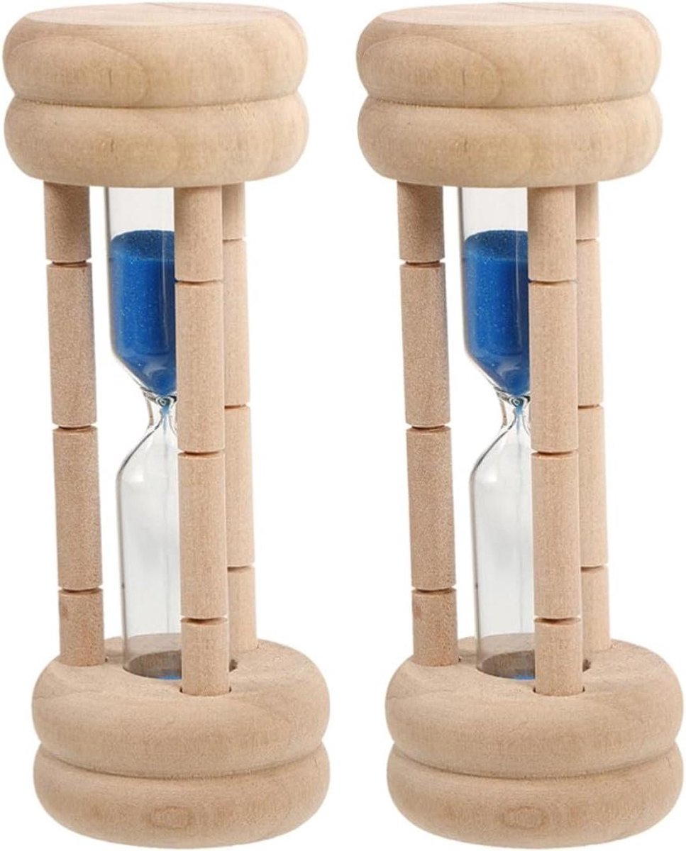 Zandloper Set - Minuten Timer - Tandenpoetsen Leren - Nauwkeurige Tijdmeting - 2 Stuks - Meerkleurig
