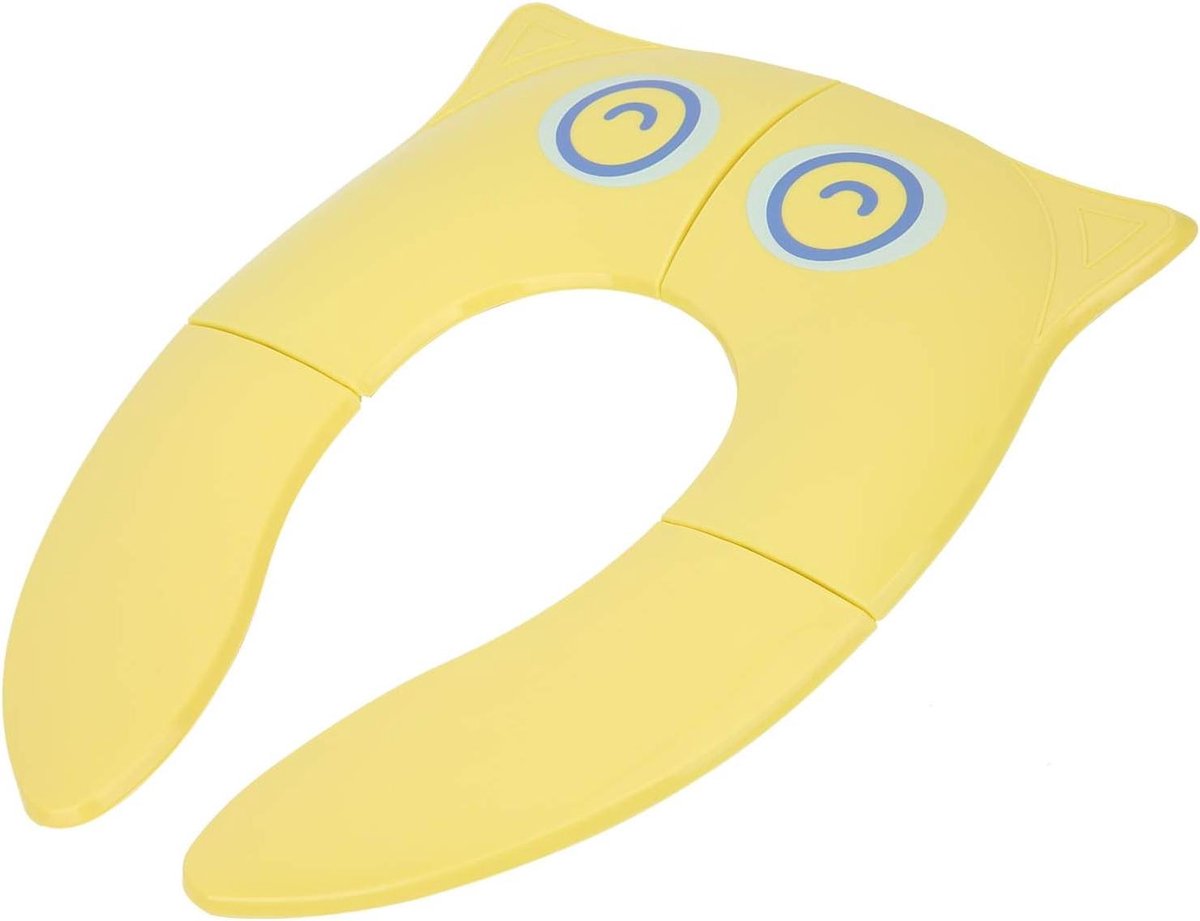 Potje voor Reis - Draagbaar Toilet - Zindelijkheidstraining - Opvouwbaar met Tas - 25 cm Diep - Gele Uil