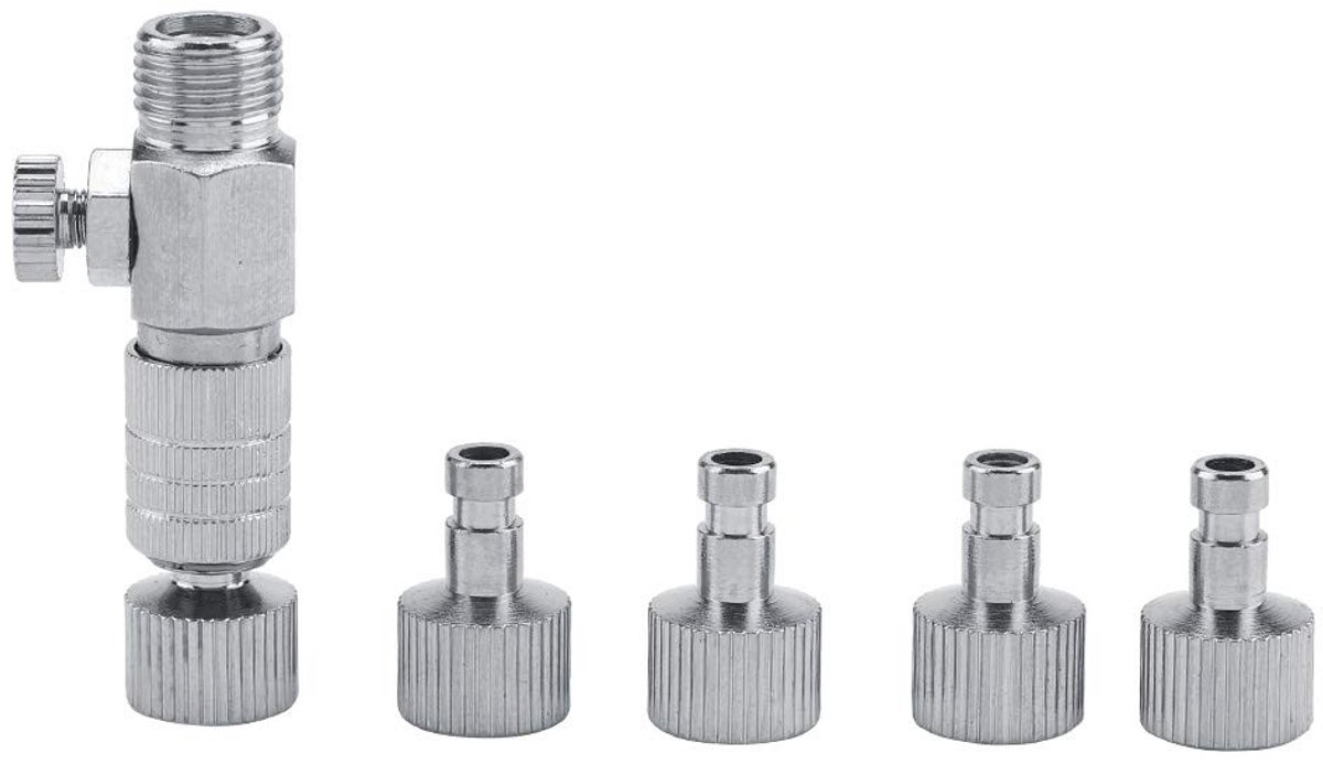 SMOAKEZ- Slangkoppelingen 1/8" - 4 Stuks Fittingen - Airbrush Snelkoppeling - Hoogwaardig Metaal - Handig in Gebruik - Duurzaam voor Langdurig Gebruik - Airbrushadapter