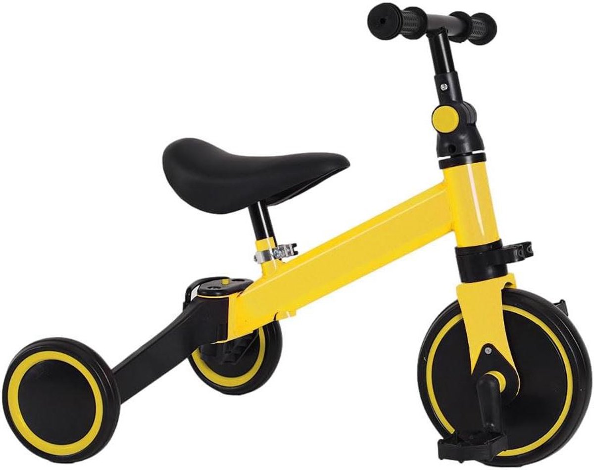 Kinder driewieler - Loopfiets peuter - Buitenspelen - Twee modi - 70x49x54cm - Grijs