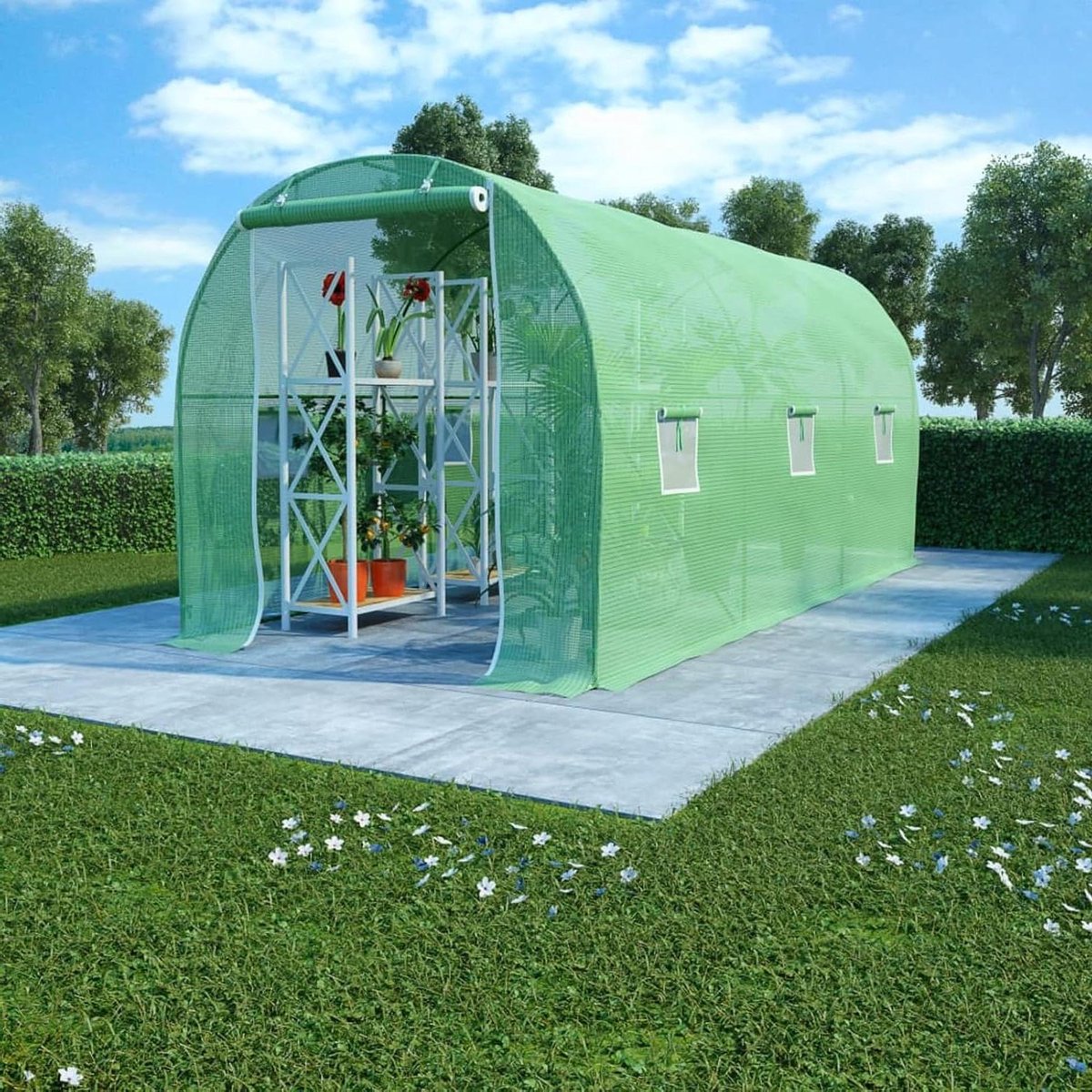 Kassatent - Plantenhuis - Planten Beschermen - Verstevigd PE - 9m² 4.5x2x2m - Groen