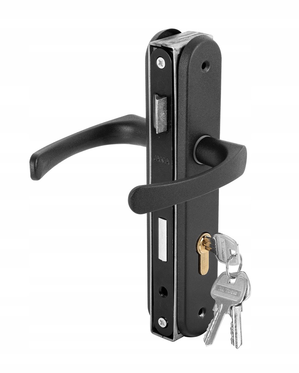 Deurbeslag Set Zwart: Deurklink, Sleuf, Cilinder 90mm