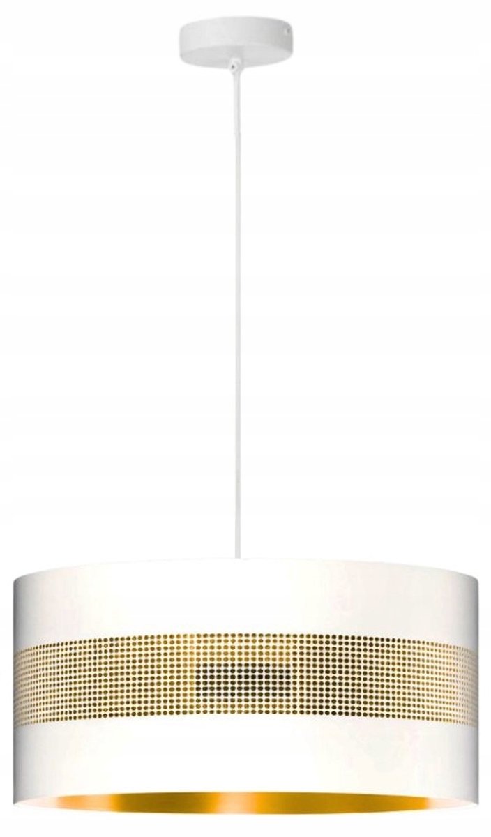 Luxe Witte Hanglamp ORO Deluxe 40cm met Open Geweven Kap
