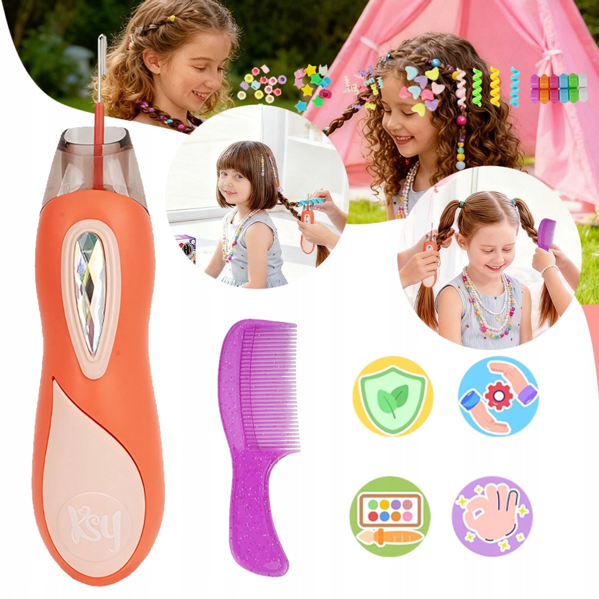 Automatische Haarvlechter voor Kinderen met Kralen