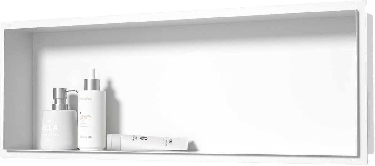 JHUBERS- Douche Nis Randloos - Douche Dispenser Muur - 304 Roestvrij Staal - 30 x 30 x 10 cm - Vlakke Montage - Duurzaam Design - Wandnis