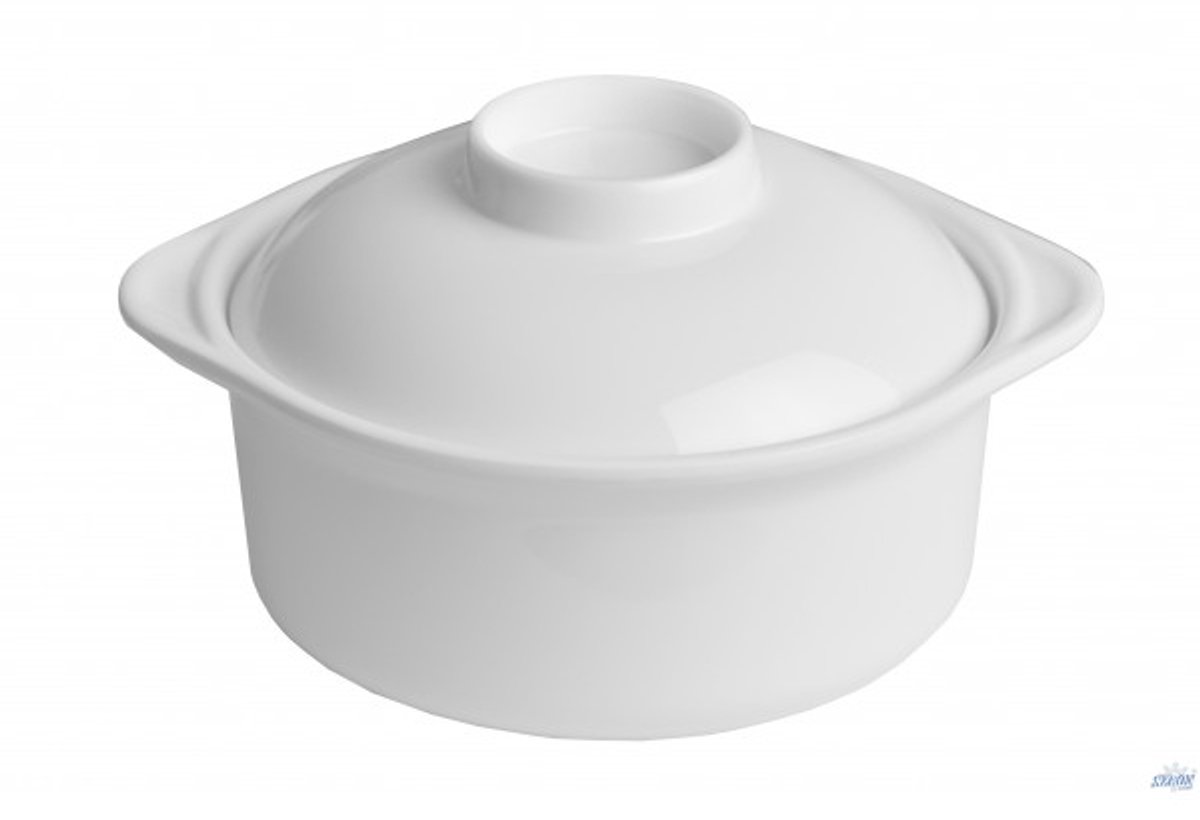 Melamine Slakom met Deksel - Wit, 14,5 cm