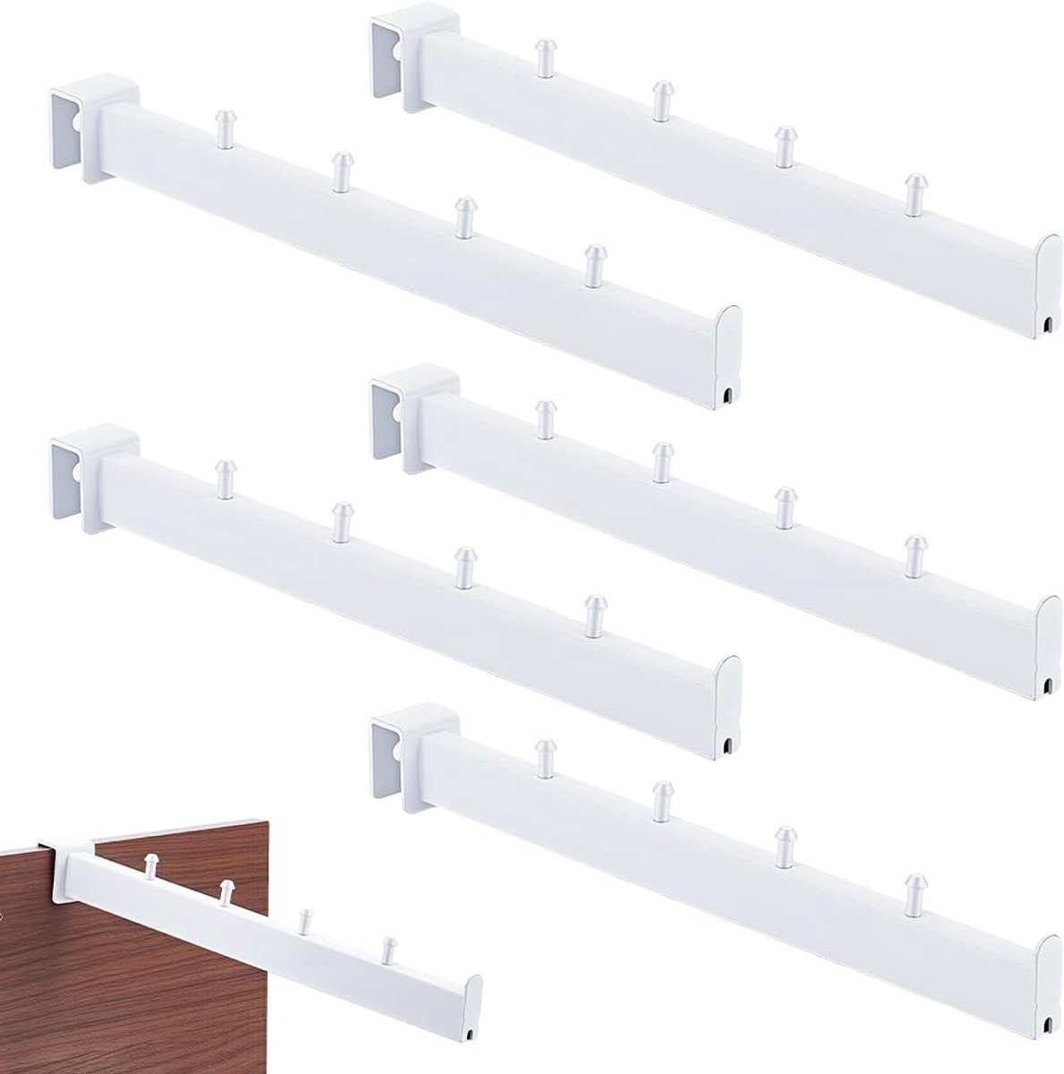 JHUBERS- Gridwall Haak 6-Pack - Waterfall Haak met 5 Ballen - Kledinghanger - Display voor Gridwand - Duurzaam IJzer - 322 x 28 x 35mm - Displayhaak