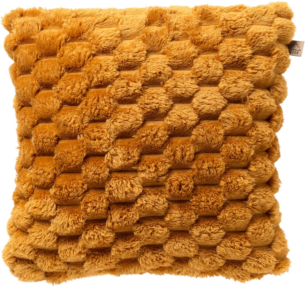 Dutch Decor VIVA - sierkussen 45x45 cm - superzacht - 100% gerecycled - okergeel - Inclusief binnenkussen - Luxe kussens voor woonkamer & bank
