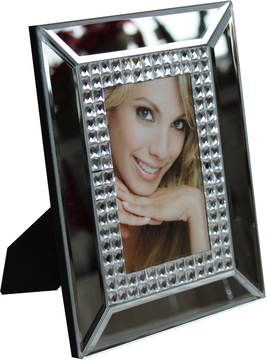 Glamour Fotolijst 13x18 cm - Zilveren Glazen Staande Lijst