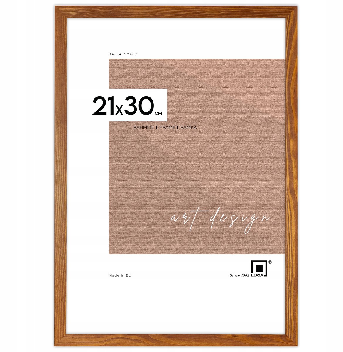Houten fotolijst 21x30 cm - Bruin, glas, HDF