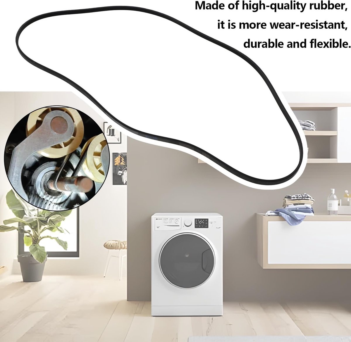 Dailygoods - Elastische Wasmachine Aandrijfriem V-snaar 1238 mm