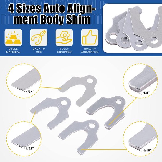 152 Stks 3/8 1/2 Universele Body Shim Assortiment Kit Voor Het Aanpassen Van Lichaamsdelen Of Camber Uitlijning
