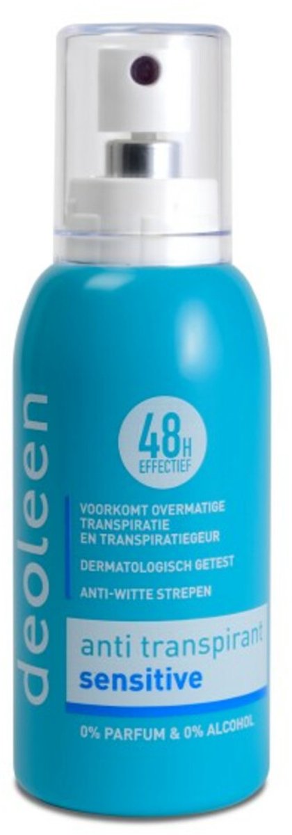 Bol.com Deoleen Deodorant Verstuiver Sensitive Anti-Transpirant - 3 x 75 ml - Voordeelverpakking aanbieding