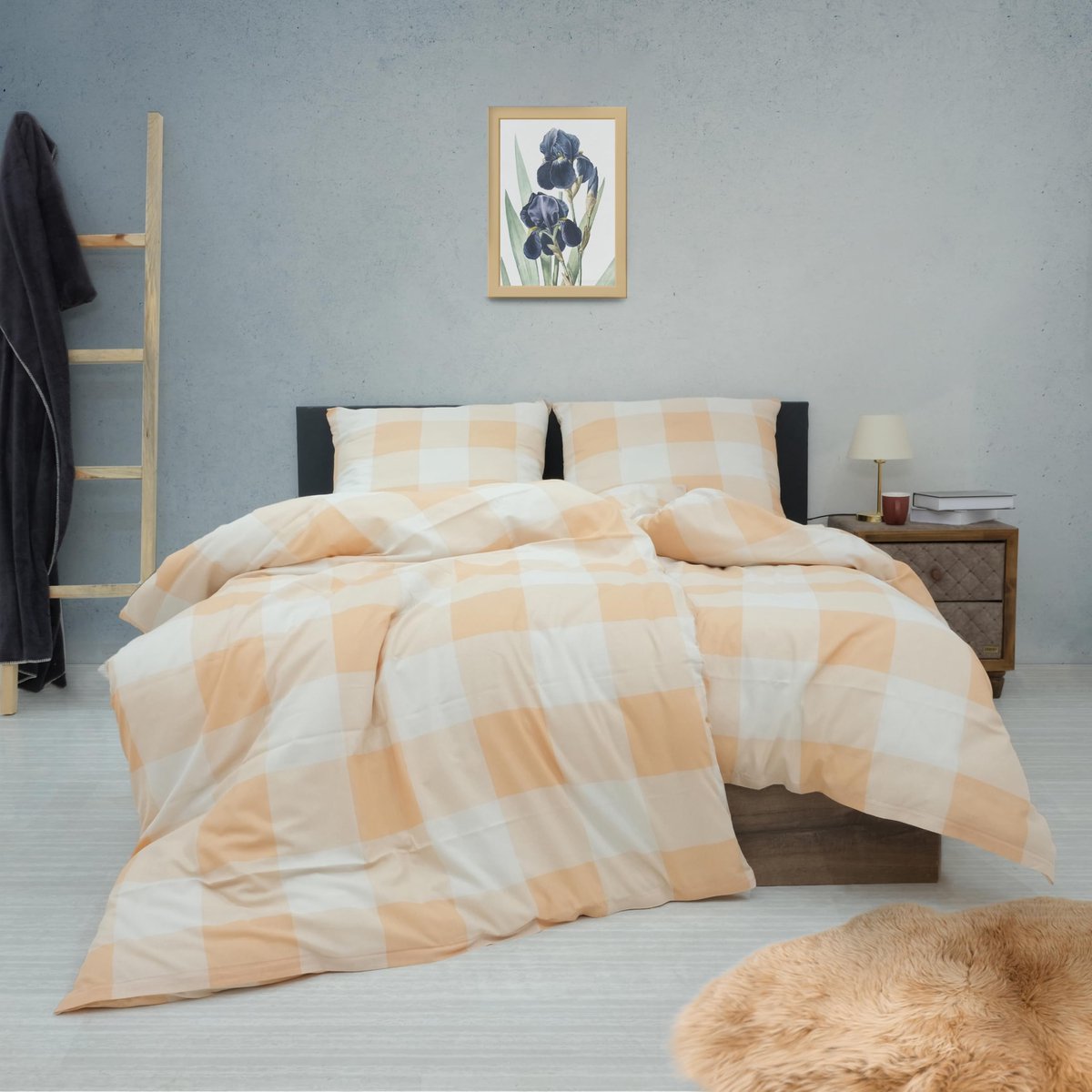 Ibenzoa Zacht en Comfortabel Beddengoed Set van 4 Stuks met Ritssluiting en Envelopsluiting orange