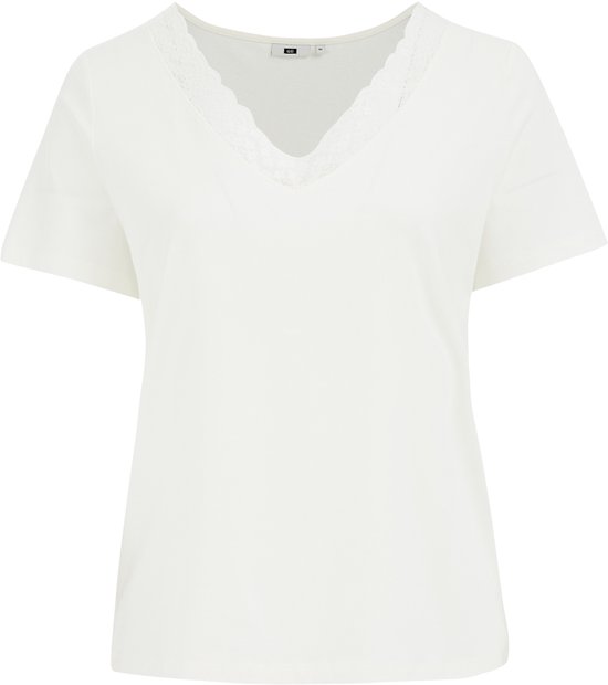 WE Fashion Dames T-shirt met kant - Curve
