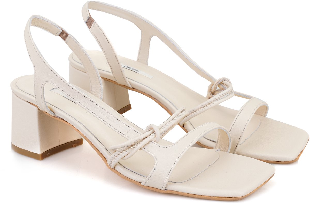 Desa Sandalen Leer Vrouwen Schoenpunt: Nez ouvert Nude