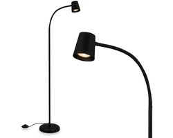 BRILONER Skriva – Vloerlamp – woonkamer staande lamp – leeslampe – excl. GU10 – zwart – 127.5cm