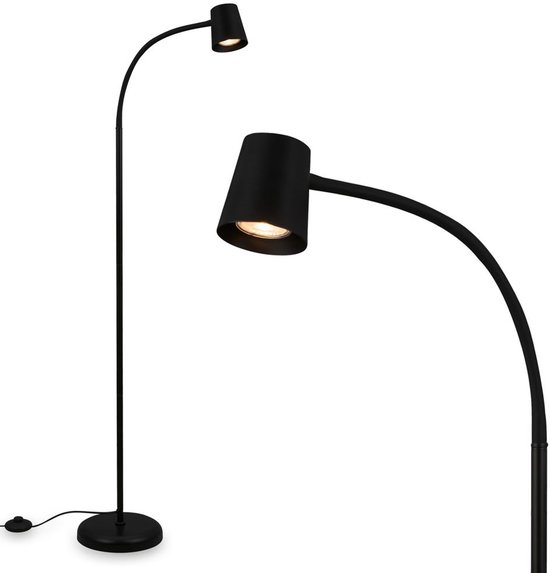 BRILONER Skriva - Vloerlamp - woonkamer staande lamp - leeslampe - excl. GU10 - zwart - 127.5cm