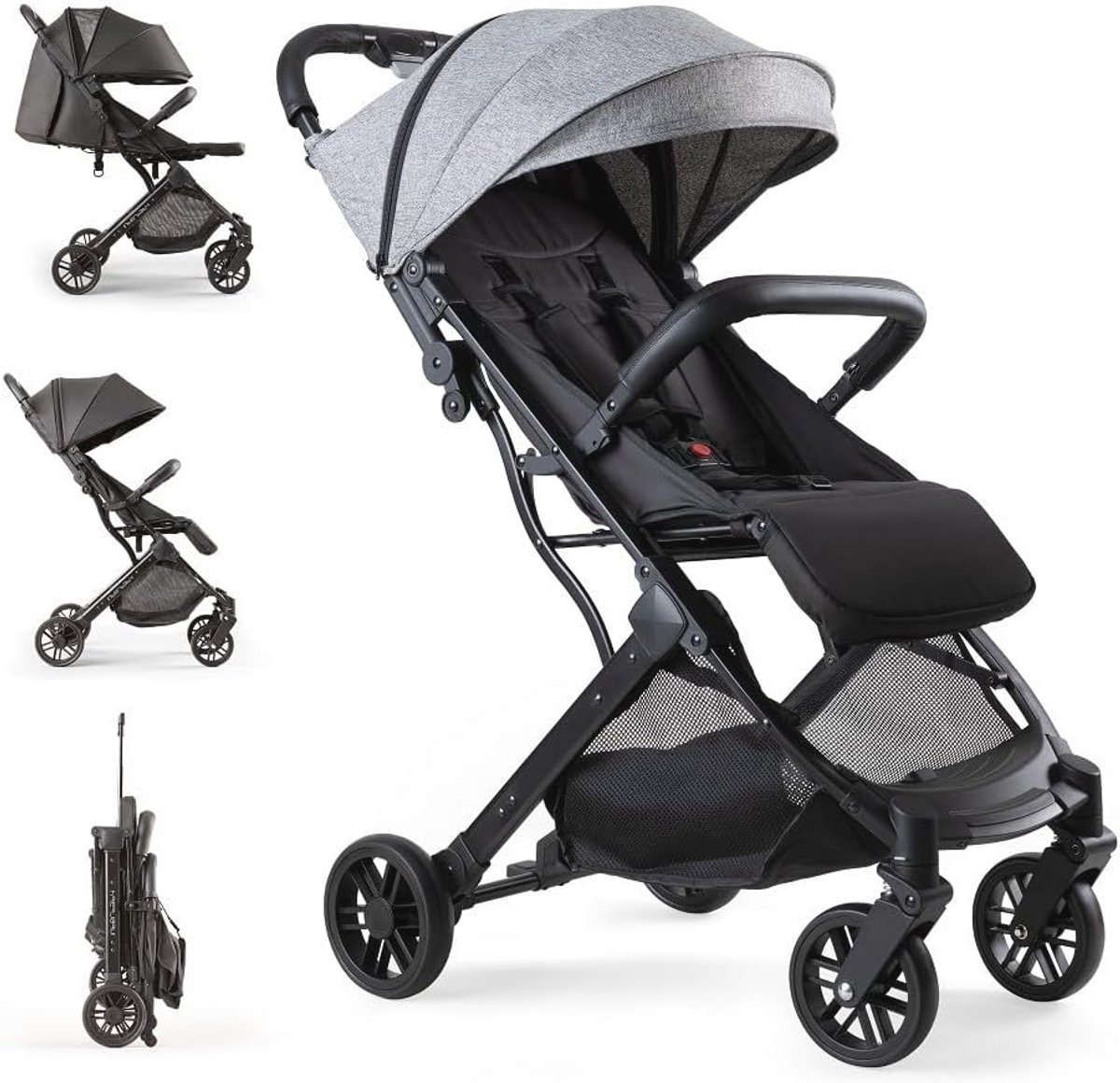 Lichtgewicht Kinderwagen voor Baby's van 0 tot 48 Maanden | Met Snelklapknop en Verwisselbare XXL-kap | Comfortabel en Veilig