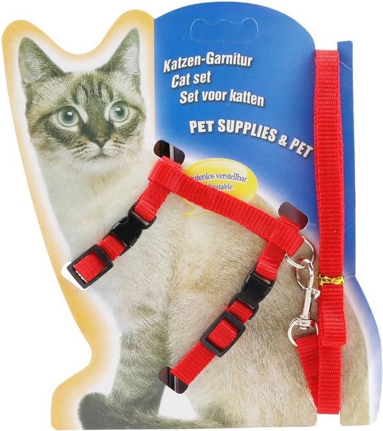 PetBonus Verstelbaar kattentuigje met riem, ontsnappingsbestendig
