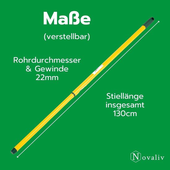 3 stuks telescopische bezemsteel met draad 80-130 cm geelgroene metalen steel voor bezem Duitse draad universele steelstang vervangingssteel telescopische steel reserveonderdeel steel vervanging telescopische steel van com-four — afbeelding 2