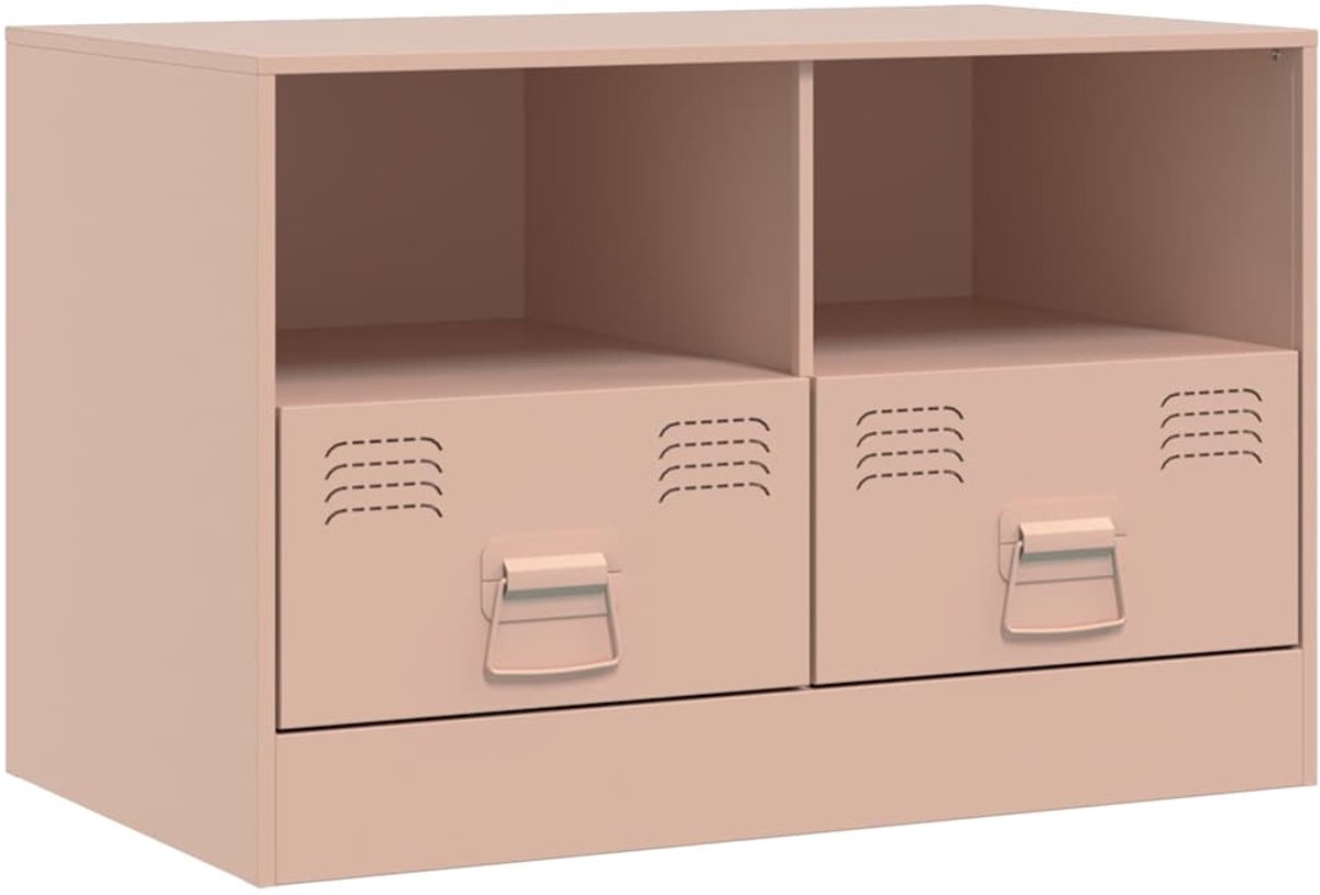 vidaXL - Tv-meubel - 67x39x44 - cm - staal - roze