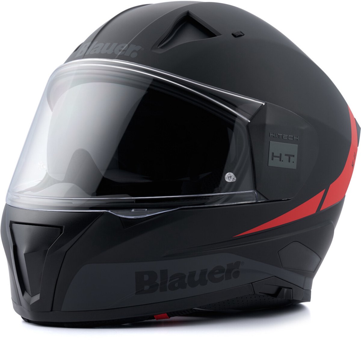 Blauer Naca NF01A Mat Zwart Rood Integraalhelm - Maat XL - Helm