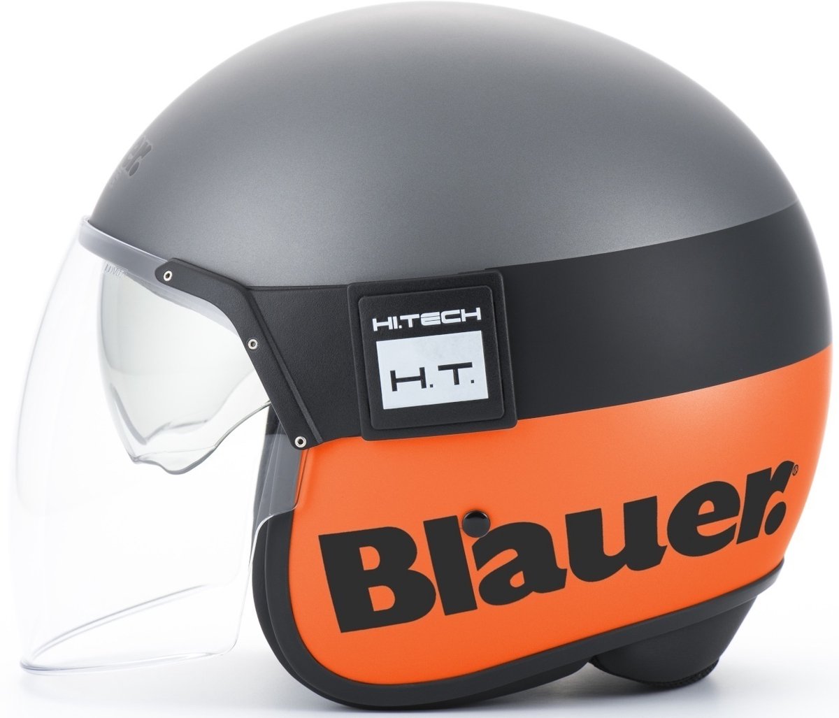 Blauer Pod 06 Mat Grijs Oranje Jethelm - Maat S - Helm