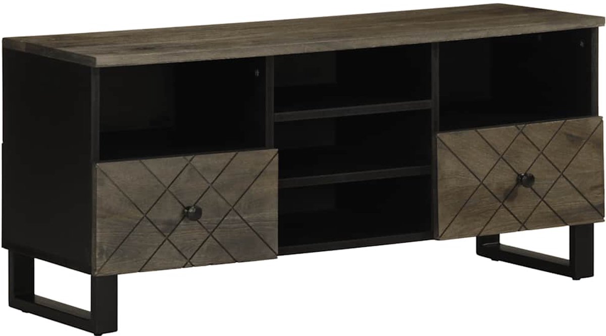 vidaXL - Tv-meubel - 100x33x46 - cm - massief - mangohout - zwart