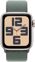 Bol.com Apple Watch SE 2024 GPS 40mm Starlight Aluminium Case with Lake Green Sport Loop aanbieding