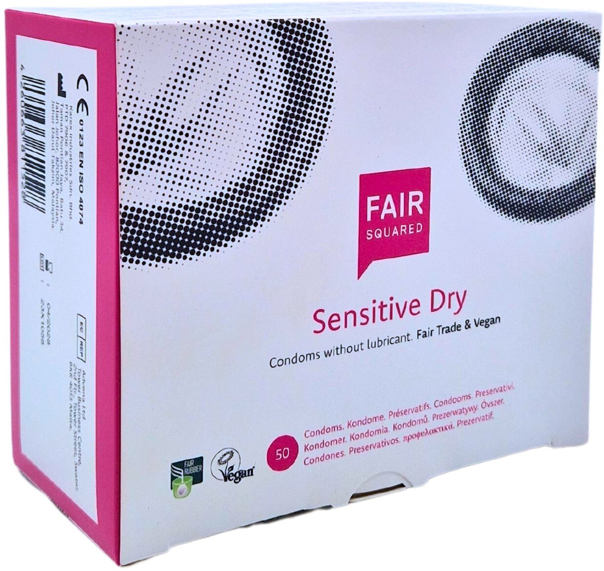 Fair Squared Sensitive Dry 50 eco condooms zonder glijmiddel