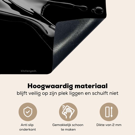KitchenYeah® Protection plaque induction 60x55 cm - Noir - Splash - Eau - Protege plaque de cuisson - Couvre plaque induction - Protecteur d'induction - Cuisine