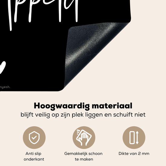 KitchenYeah® Protection plaque induction 76x51.5 cm - Noir - Citation - Bon Appetit - Protege plaque de cuisson - Couvre plaque induction - Protecteur d'induction - Cuisine