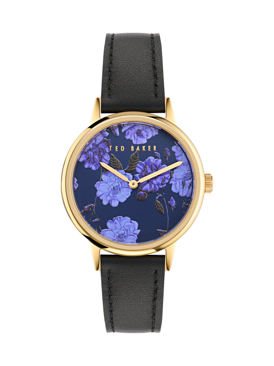 Ted Baker Phylipa Fashion Kwarts Analoog Horloge Zwart Blauw Case: 100% Stainless Steel | Armband: 100% Leather 36 BKPPHF408W0