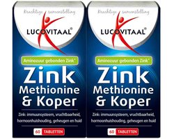 Lucovitaal Zink Methionine & Koper - 2 x 60 tabletten - Voordeelverpakking