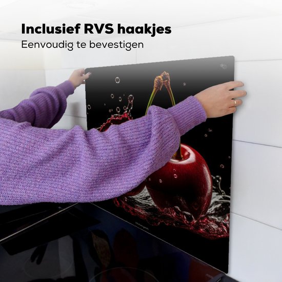 KitchenYeah® Protection plaque induction 60x55 cm - Cerises - Fruits - Eau - Protege plaque de cuisson - Couvre plaque induction - Protecteur d'induction - Cuisine